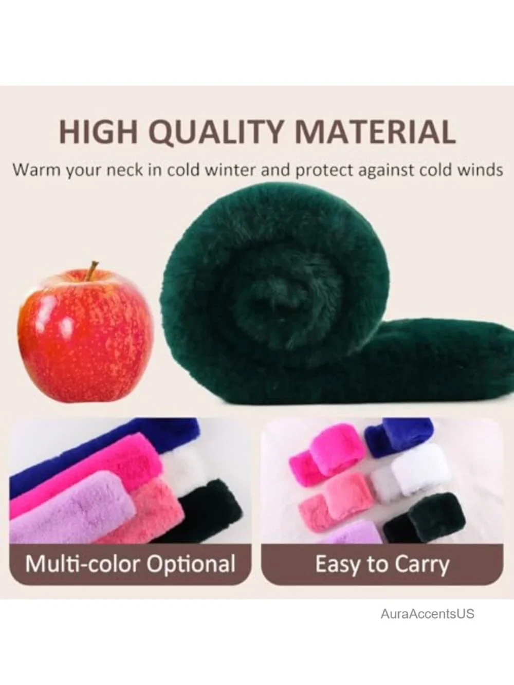 Faux Fur Scarf Winter Neck Warmer Women Fleece Wrap